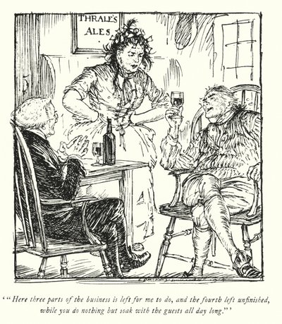 Illustration för The Vicar of Wakefield av Oliver Goldsmith (litho) av Edmund Joseph Sullivan
