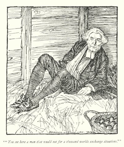 Illustration för The Vicar of Wakefield av Oliver Goldsmith (litho) av Edmund Joseph Sullivan