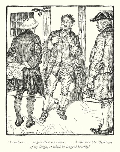 Illustration för The Vicar of Wakefield av Oliver Goldsmith (litho) av Edmund Joseph Sullivan