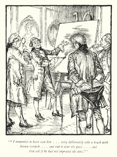 Illustration för The Vicar of Wakefield av Oliver Goldsmith (litho) av Edmund Joseph Sullivan