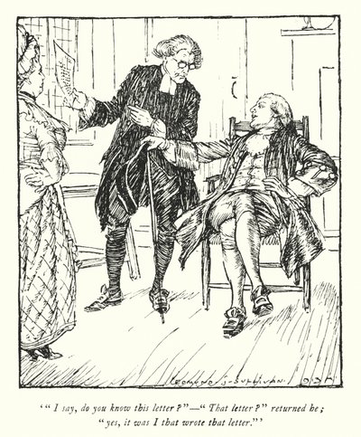 Illustration för The Vicar of Wakefield av Oliver Goldsmith (litho) av Edmund Joseph Sullivan