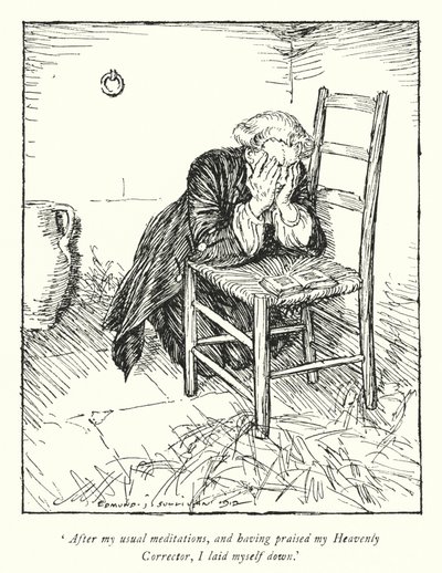 Illustration för The Vicar of Wakefield av Oliver Goldsmith (litho) av Edmund Joseph Sullivan