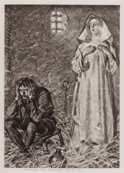 Mått för mått, akt III, Sc I (litho) av Edmund Joseph Sullivan