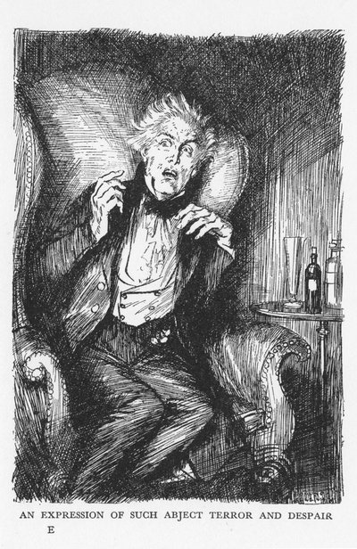 Scen från The Strange Case of Dr Jekyll and Mr Hyde av Robert Louis Stevenson, 1927 av Edmund Joseph Sullivan
