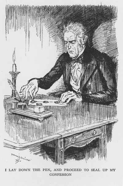 Scen från The Strange Case of Dr Jekyll and Mr Hyde av Robert Louis Stevenson, 1927 av Edmund Joseph Sullivan