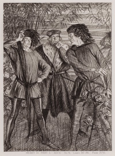 Första delen av kung Henrik VI, akt II, Sc 4 (litho) av Edmund Joseph Sullivan