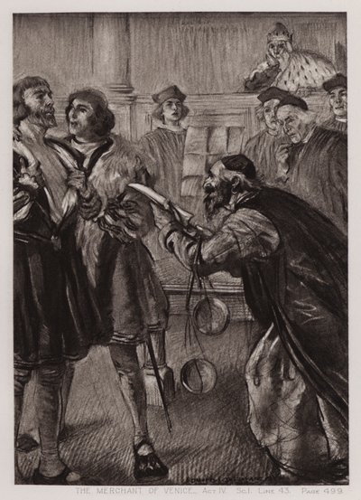 Köpmannen i Venedig, akt IV, Sc I av Edmund Joseph Sullivan