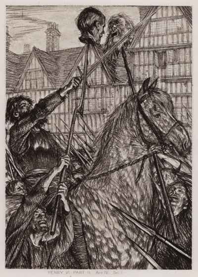 Den andra delen av kung Henrik IV, akt IV, Sc 7 (litho) av Edmund Joseph Sullivan