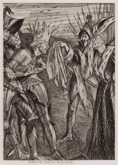 Den tredje delen av kung Henrik VI, akt I, Sc 4 (litho) av Edmund Joseph Sullivan