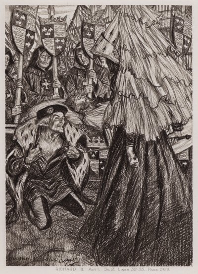 The Tragedy of King Richard III, Akt I, Sc 2 (litho) av Edmund Joseph Sullivan