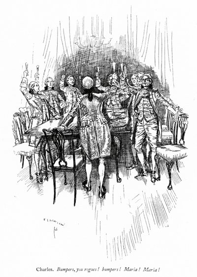 Illustration för Sheridans The School for Scandal av Edmund Joseph after Sullivan