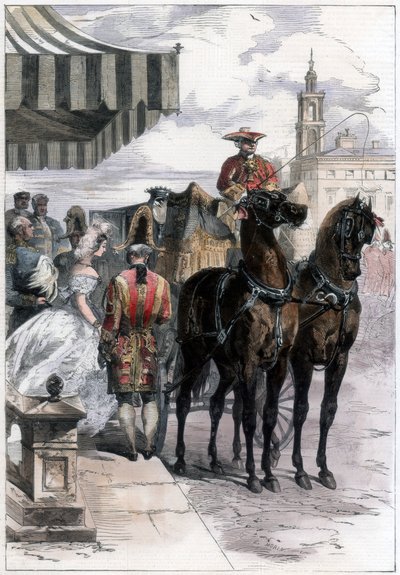 Lady går ut under "The London Season", 1856. av Edmund Morin