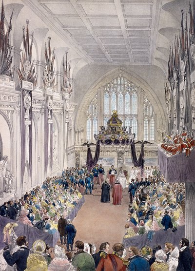 Napoleon III och kejsarinnan Eugenie i Guildhall, London, 1855 av Edmund Morin