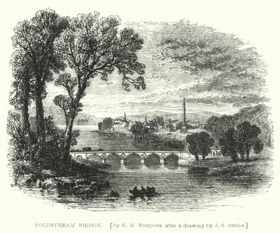 Coldstream Bridge (gravyr) av Edmund Morison (after) Wimperis