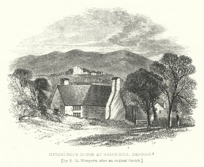 Myddeltons hus vid Lime-Hill, Denbigh (gravyr) av Edmund Morison (after) Wimperis