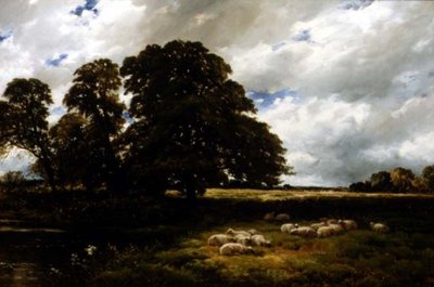 Landskap med får av Edmund Morison Wimperis