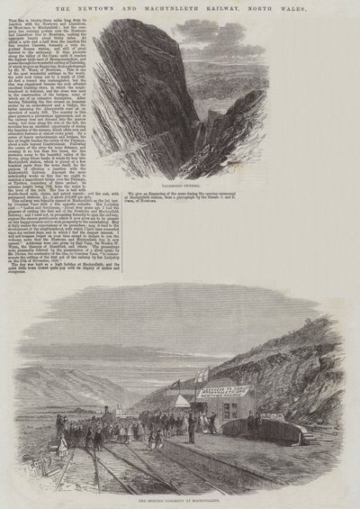 Newtown och Machynlleth Railway, norra Wales av Edmund Morison Wimperis