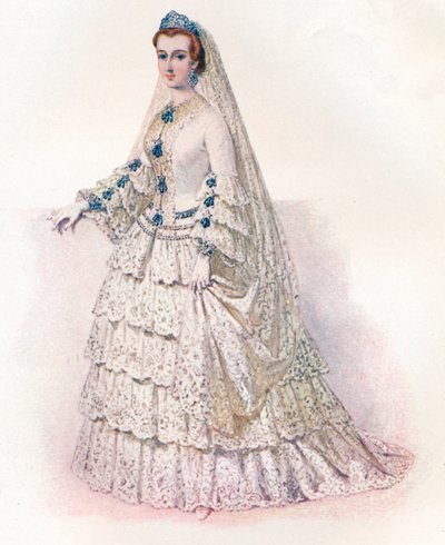 Kejsarinnan Eugenie i sin brudklänning, 1853, 1902 av Edmund Thomas Parris