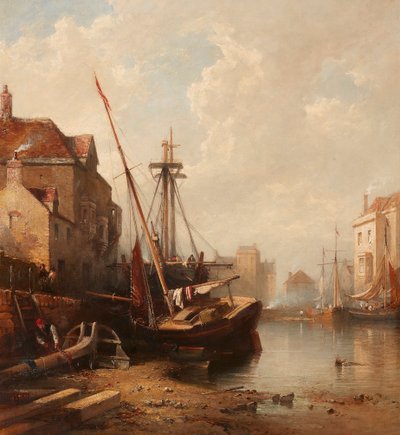 The Port of Leith (olja på duk) av Edmund Thornton Crawford