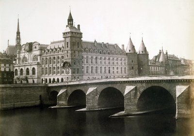 "Conciergerie" och "pont au Change", ca 1854 (foto) av Edouard Denis Baldus