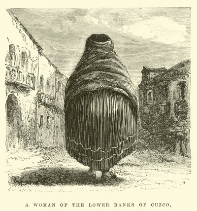 En kvinna i de lägre leden i Cuzco (gravyr) av Edouard (after) Riou