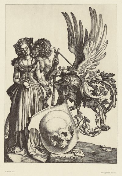 [Vapensköld med en dödskalle av Albrecht Dürer] av Édouard Baldus