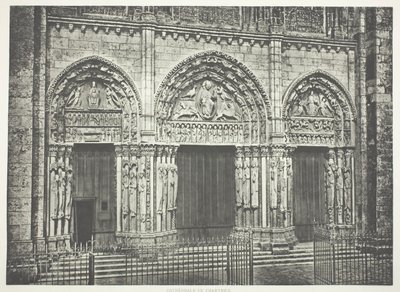Huvudportal, katedralen i Chartres av Édouard Baldus