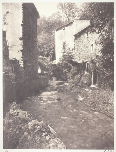 Vattenkvarnar i Auvergne, 1852, tryckt 1978. av Édouard Baldus