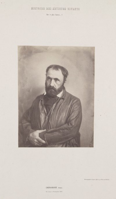 Porträtt av Paul Chenavard, från serien "Histoire des Artistes Vivants" av Édouard Baldus