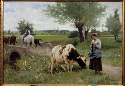 Den välbevakade tränaren Målning av Edouard Debat Ponsan (1847-1913) 1890 Sön. 0,82x1,28 m Pau, Museum of Fine Arts av Edouard Debat Ponsan