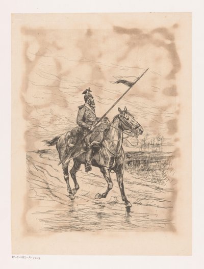 Ulaan i stormigt väder av Edouard Detaille