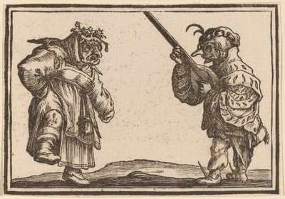 Dansare med luta av Edouard Eckman after Jacques Callot