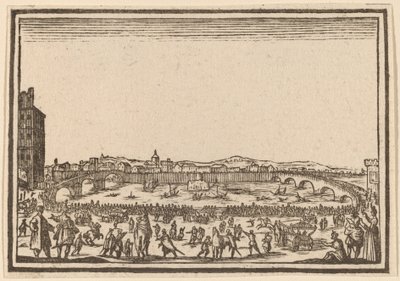 Fyrverkerier på Arno, Florens av Edouard Eckman after Jacques Callot