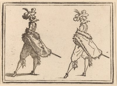 Gentleman sett från sidan av Edouard Eckman after Jacques Callot