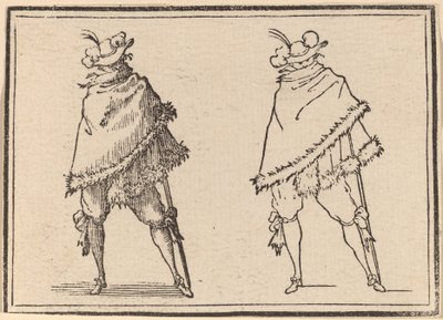 Gentleman insvept i sin mantel av Edouard Eckman after Jacques Callot