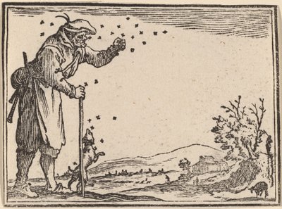 Bonde attackerad av bin av Edouard Eckman after Jacques Callot