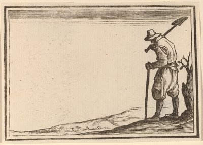 Bonde med spade på axeln av Edouard Eckman after Jacques Callot