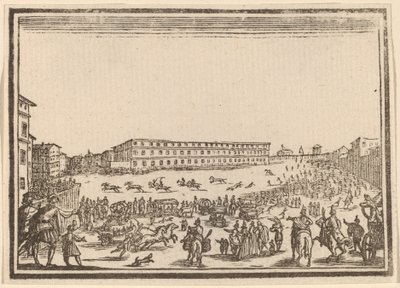 Piazza nära Porta al Prato av Edouard Eckman after Jacques Callot