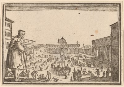 Piazza SS. Tillkännagav, Florence av Edouard Eckman after Jacques Callot