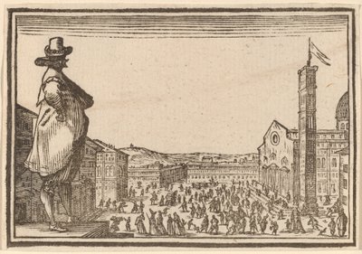 Piazza del Duomo, Florens av Edouard Eckman after Jacques Callot