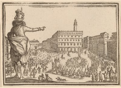 Piazza della Signoria, Florens av Edouard Eckman after Jacques Callot