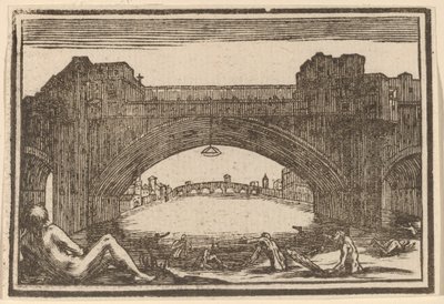 Ponte Vecchio, Florens av Edouard Eckman after Jacques Callot