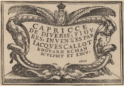 Titelsida för "The Capricci" av Edouard Eckman after Jacques Callot