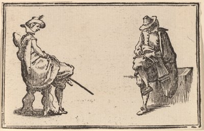 Två sittande figurer av Edouard Eckman after Jacques Callot
