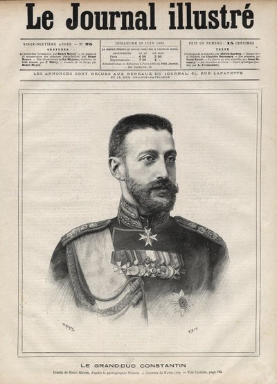Porträtt av storhertigen Konstantin Nikolajevitj av Ryssland (storhertigen Konstantin Nikolajevitj av Ryssland eller Konstantin Nikolajevitj Romanov av Edouard Felicien Eugene Navellier