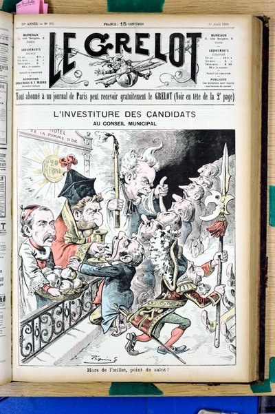 Omslag till ""Le Grelot"", nummer 992, Satirical in B & W av Edouard Guillaumin Pepin