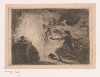 Saul med häxan från Endor av Edouard Hamman