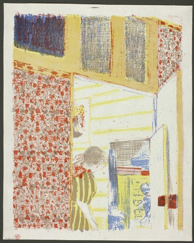Interiör med rosa tapet III, plansch sju ur Landscapes and Interiors av Édouard Jean Vuillard