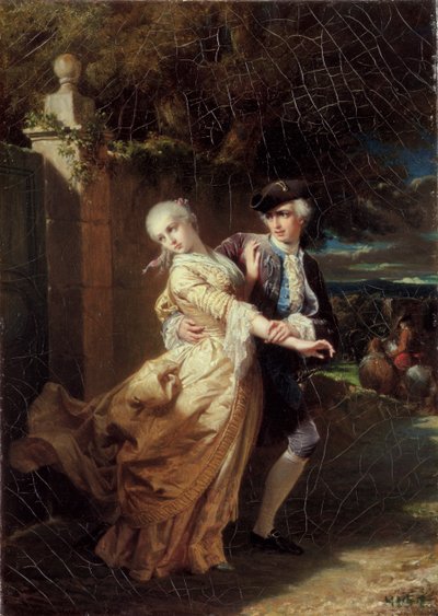 Lovelaces kidnappning av Clarissa Harlowe, 1867 av Edouard Louis Dubufe