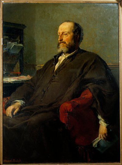 Porträtt av Guillaume Victor Augier (1820-1889) dramatiker Målning av Edouard Louis Dubufe (1820-1883) 1877 Sön. 1,31x0,98 m av Edouard Louis Dubufe